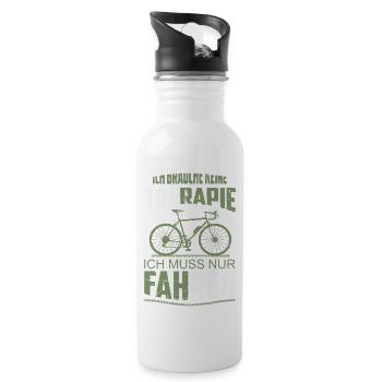 Ich brauche keine Therapie - Trinkflasche mit integriertem Trinkhalm - Weiß - Rechts
