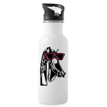 Ingolstädter Panther - Trinkflasche mit integriertem Trinkhalm - Weiß - Rechts
