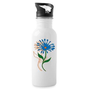 Flowers, Flowers - Water bottle with straw - white - Right