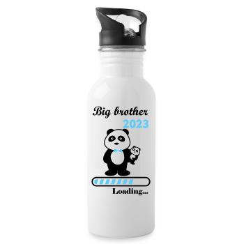 Big brother in 2023, future brother - Water bottle with straw - white - Right