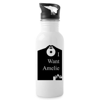 Ich will Amelie - Trinkflasche mit integriertem Trinkhalm - Weiß - Rechts