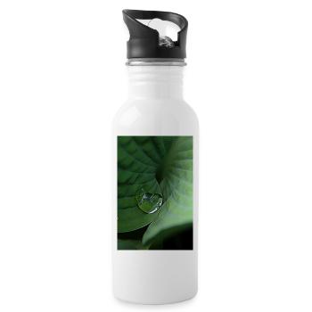 Leafy green tropical dew - Water bottle with straw - white - Right