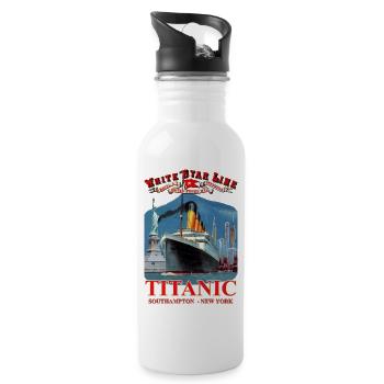 TITANIC NY Kreation Louis RUNEMBERG © Adagp - Trinkflasche mit integriertem Trinkhalm - Weiß - Rechts