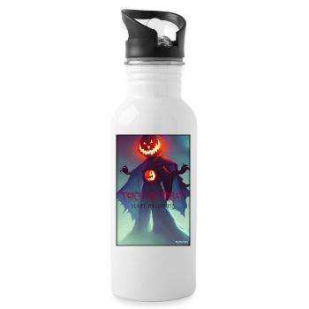 Halloween Pumpkin Monster - Trick or Treat - Water bottle with straw - white - Right