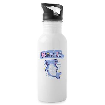 Cute Hammerhead Shark. Nailed It. - Water bottle with straw - white - Right