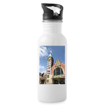Bahnhof Colmar Graph - Trinkflasche mit integriertem Trinkhalm - Weiß - Rechts