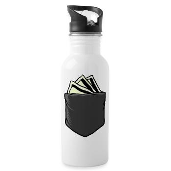 Cash Pocket Money - Water bottle with straw - white - Right