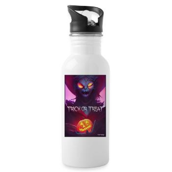 Halloween Hexe Zombie Monster Kürbis Süßes Saures - Trinkflasche mit integriertem Trinkhalm - Weiß - Rechts
