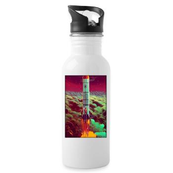 Lancement de fusée Space Stars Nuages - Gourde avec paille intégrée - blanc - Droite