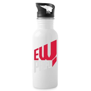 ew people lustiges Zitat - Trinkflasche mit integriertem Trinkhalm - Weiß - Rechts