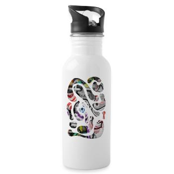 Style graffiti Splash hip hop couleurs peintre couleur - Gourde avec paille intégrée - blanc - Droite