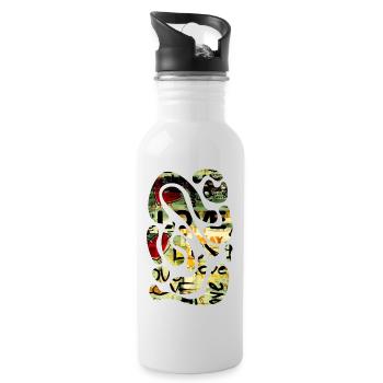 Style graffiti Splash hip hop couleurs peintre couleur - Gourde avec paille intégrée - blanc - Droite