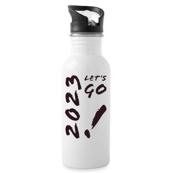 2023 LET‘S GO! - Trinkflasche mit integriertem Trinkhalm - Weiß - Rechts