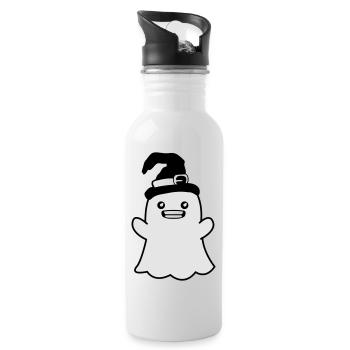 Funny Ghost - Trinkflasche mit integriertem Trinkhalm - Weiß - Rechts