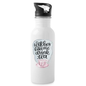 Witches Like Me Drink Tea - Trinkflasche mit integriertem Trinkhalm - Weiß - Rechts