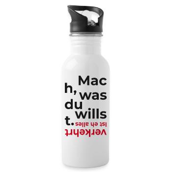mach was du willst typo crea re design - Trinkflasche mit integriertem Trinkhalm - Weiß - Rechts