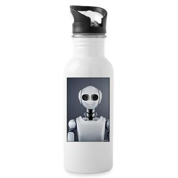 Robot Future Technology Science Android - Gourde avec paille intégrée - blanc - Droite