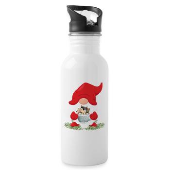 Christmas elves - Water bottle with straw - white - Right