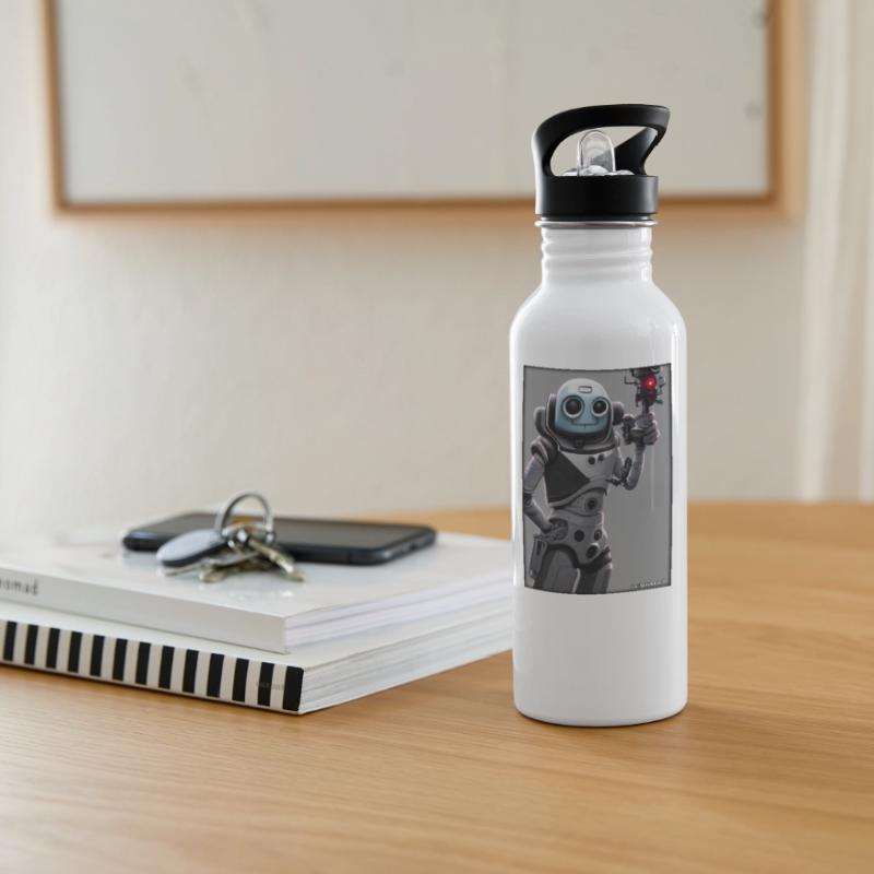 Robot Future Technology Science Android Gourde avec paille intégrée