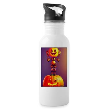 Robots Halloween Future Technology Science - Water bottle with straw - white - Right