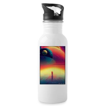 Galaxy Cosmos Universe Solar System Astronaut - Water bottle with straw - white - Right