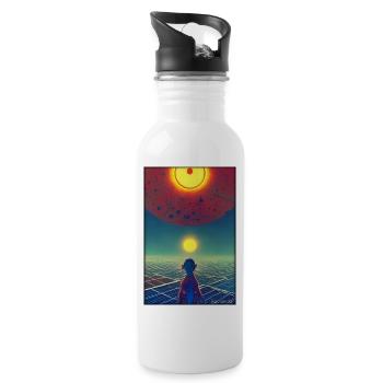 Galaxy Cosmos Universe Solar System Astronaut - Water bottle with straw - white - Right