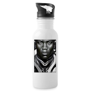 Cyborg Man Future Sci-Fi Machine Technology - Gourde avec paille intégrée - blanc - Droite
