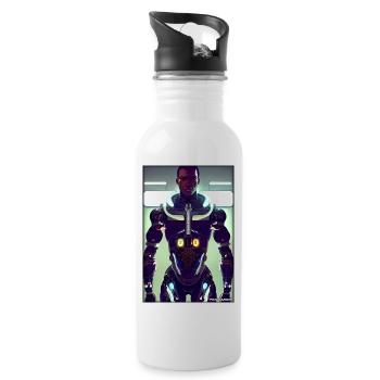 Cyborg Man Future Sci-Fi Machine Technology - Gourde avec paille intégrée - blanc - Droite