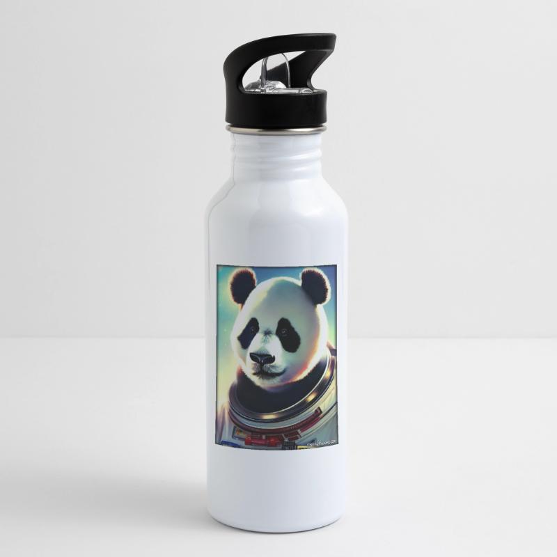 Panda Bear Panda Astronaut Future Sci-Fi Technology Gourde avec paille intégrée