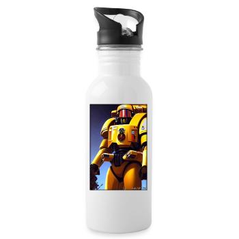 Kampfbot Robot Super Soldier Machine Warrior - Water bottle with straw - white - Right