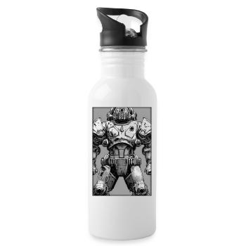 Kampfbot Robot Super Soldier Machine Warrior - Water bottle with straw - white - Right