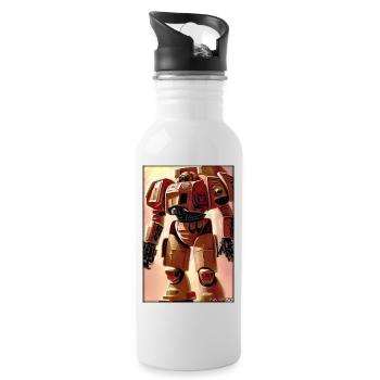 Kampfbot Robot Super Soldier Machine Warrior - Water bottle with straw - white - Right
