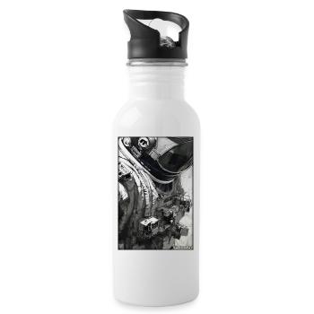 Astronaut Future Sci-Fi Technology - Water bottle with straw - white - Right