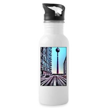 Berlin Berlin TV Tower City Landmark - Water bottle with straw - white - Right