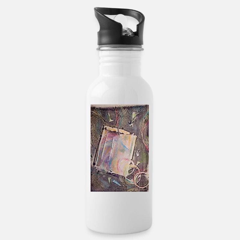 Letter - Water bottle with straw - white