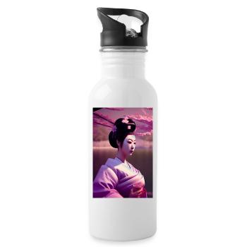 Geisha 1 - Gourde avec paille intégrée - blanc - Droite