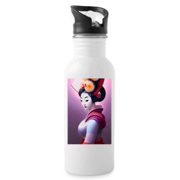 Geisha 9 - Gourde avec paille intégrée - blanc - Droite