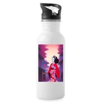 Geisha 5 - Gourde avec paille intégrée - blanc - Droite