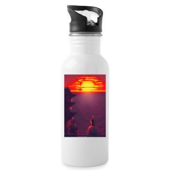 Samurai 3 - Trinkflasche mit integriertem Trinkhalm - Weiß - Rechts