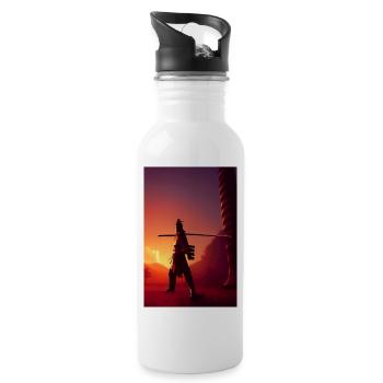 Samurai 2 - Trinkflasche mit integriertem Trinkhalm - Weiß - Rechts