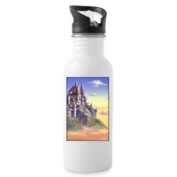 Castle Castle Fortress Architecture Landscape - Water bottle with straw - white - Right
