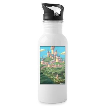 Castle Castle Fortress Architecture Landscape - Water bottle with straw - white - Right