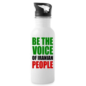 Be the voice of iranian people - Water bottle with straw - white - Right