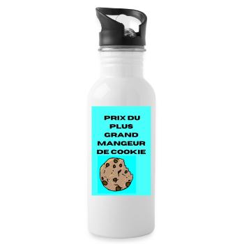 Le prix du plus grand mangeur de cookie - Gourde avec paille intégrée - blanc - Droite