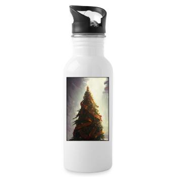 Weinachten Weihnachtsbaum weihnachtlich Winter - Trinkflasche mit integriertem Trinkhalm - Weiß - Rechts