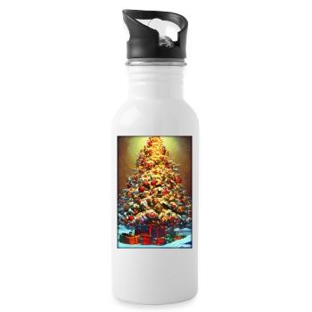 Weinachten Weihnachtsbaum weihnachtlich Winter - Trinkflasche mit integriertem Trinkhalm - Weiß - Rechts