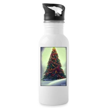 Weinachten Weihnachtsbaum weihnachtlich Winter - Trinkflasche mit integriertem Trinkhalm - Weiß - Rechts