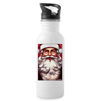 Weinachten Weihnachtsmann weihnachtlich Winter - Trinkflasche mit integriertem Trinkhalm - Weiß - Rechts