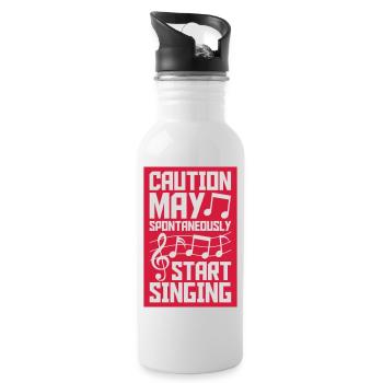 may spontaneously start singing - Trinkflasche mit integriertem Trinkhalm - Weiß - Rechts