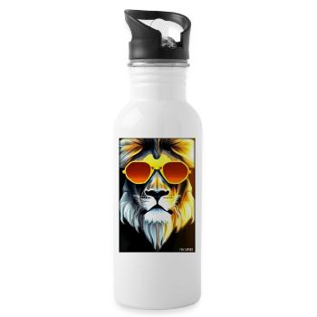Lunettes de soleil Lion Big Cat Animal sauvage Tête de lion - Gourde avec paille intégrée - blanc - Droite